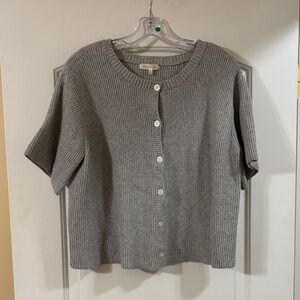Ultra Flirt Gray Ribbed Button-Up Shirt